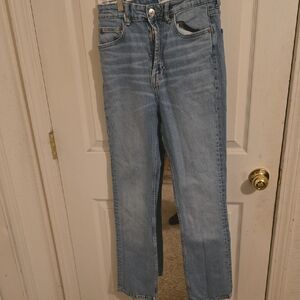 Zara Blue Straight Leg Jeans Timeless Style
